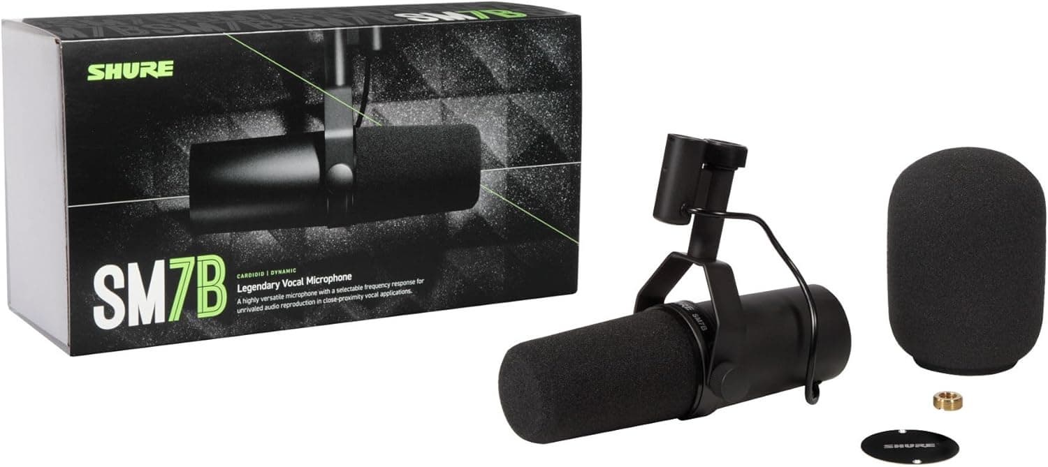 Shure SM7B Dynamic Vocal Microphone Podcasting _ Streaming XLR studio dynamic mic broadcast vocals