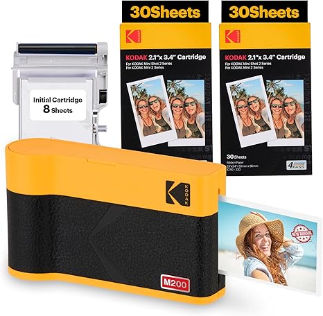 KODAK Mini 2 ERA 4PASS Portable Photo Printer _Printer _ Initial 8 Sheets _ 60 Sheets_