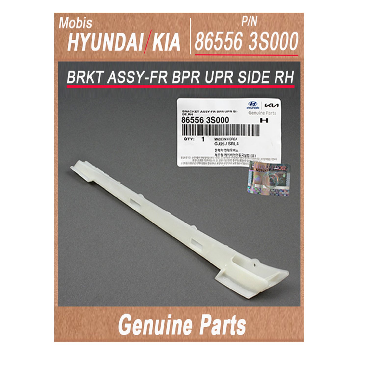 865563S000 _ BRKT ASSY_FR BPR UPR SIDE RH _ Genuine Korean Automotive Spare Parts _ Hyundai Kia _Mob