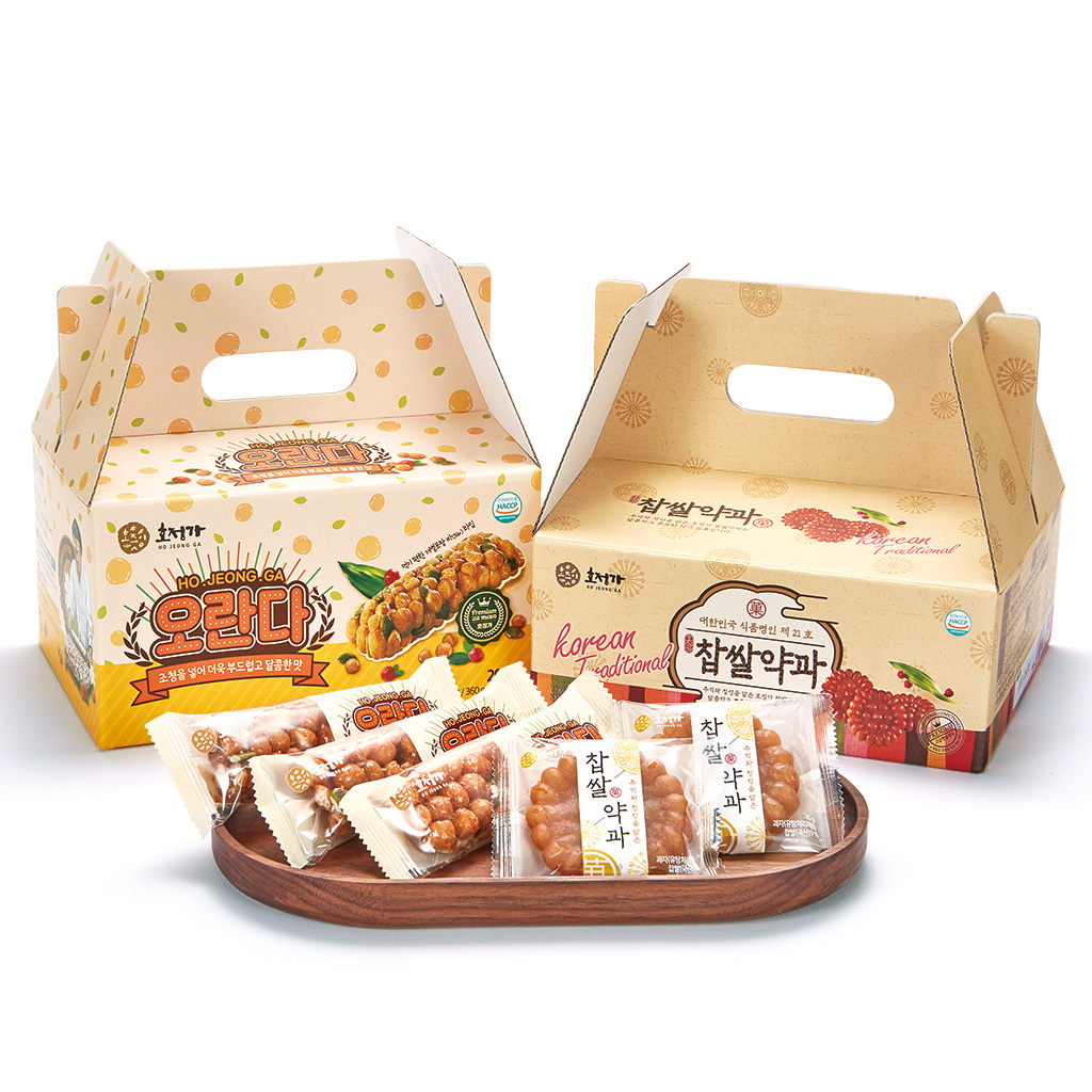 Hojeongga Yakgwa _Deep_fried Honey Cookie_ Set_1kg _ Oranda _Korean Traditional Snack_ Set_360g