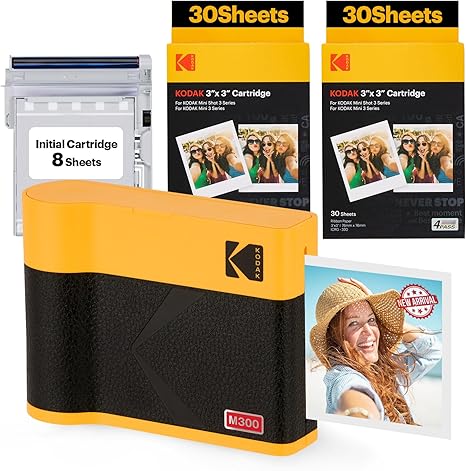 KODAK Mini 3 ERA 4PASS Portable Photo Printer _Printer _ Initial 8 Sheets _ 60 Sheets_