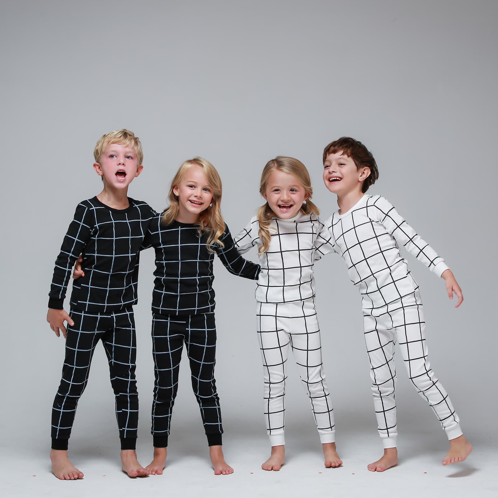 MiNi_K Boys Girls 30s Cotton Flice Sleepwear Pajamas