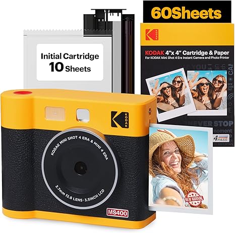 KODAK Mini Shot 4 ERA 4PASS 2_in_1 Instant Camera and Photo Printer _4x4_ _Camera _ 70 Sheets_