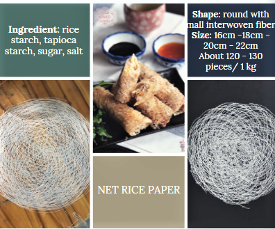 Vietnam Cuisine Summer Roll Net Rice Paper Wrapper Good Price Wholesale Export Food Edible