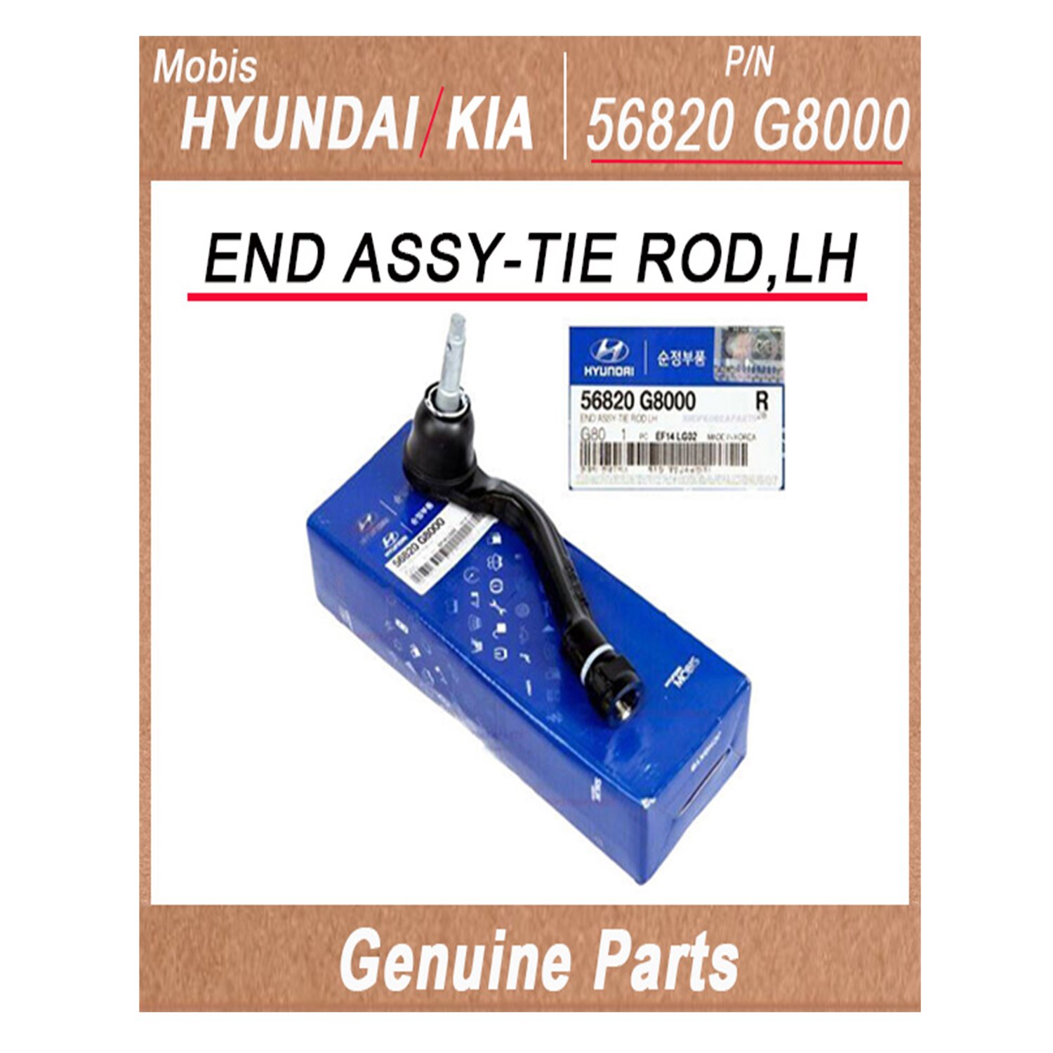 56820G8000 _ END ASSY_TIE ROD_LH _ Genuine Korean Automotive Spare Parts _ Hyundai Kia _Mobis_