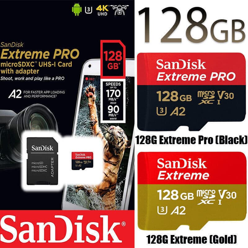 Sandisk Micro SD Card 128GB 256GB Extreme Pro Ultra Memory Cards lot 170MBs