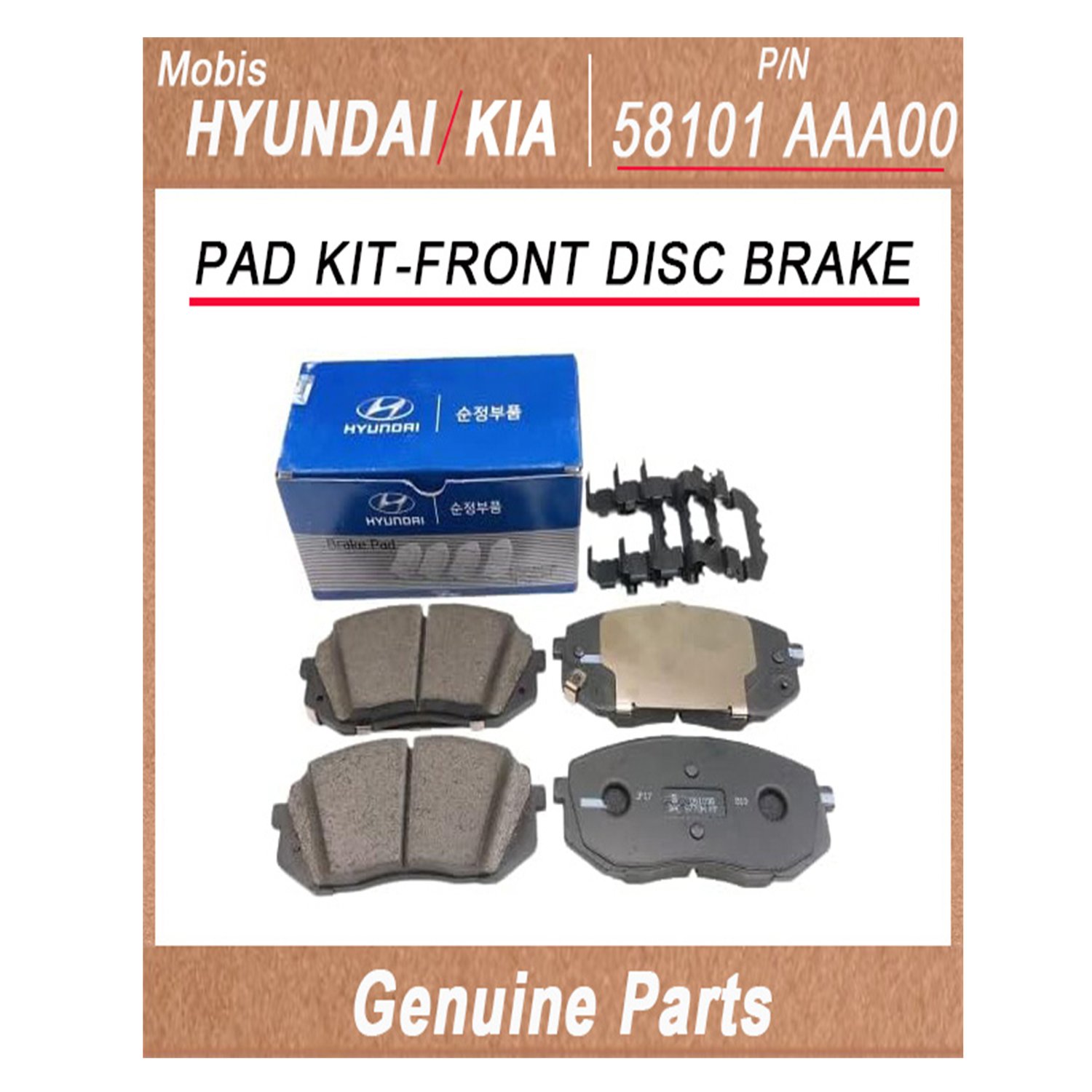 58101AAA00 _ PAD KIT_FRONT DISC BRAKE _ Genuine Korean Automotive Spare Parts _ Hyundai Kia _Mobis_