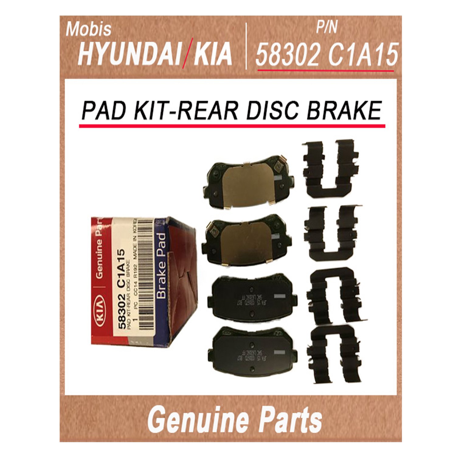 58302C1A15 _ PAD KIT_REAR DISC BRAKE _ Genuine Korean Automotive Spare Parts _ Hyundai Kia _Mobis_