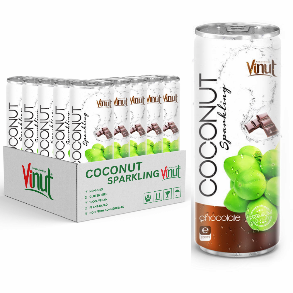 200ml Chocolate Flavor with Coconut Sparkling Water Canned Drink _ Free Sample