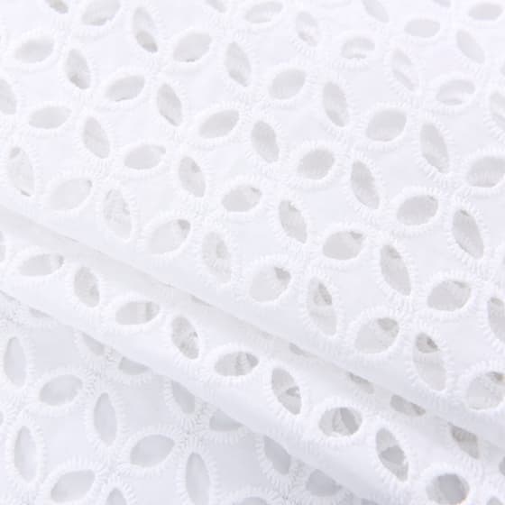 swiss 100_ cotton design embroidered fabric lace
