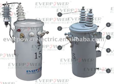 Single phase Pole Mounted Transformers(oil immersed, overhead distribution transformer, CSP type)