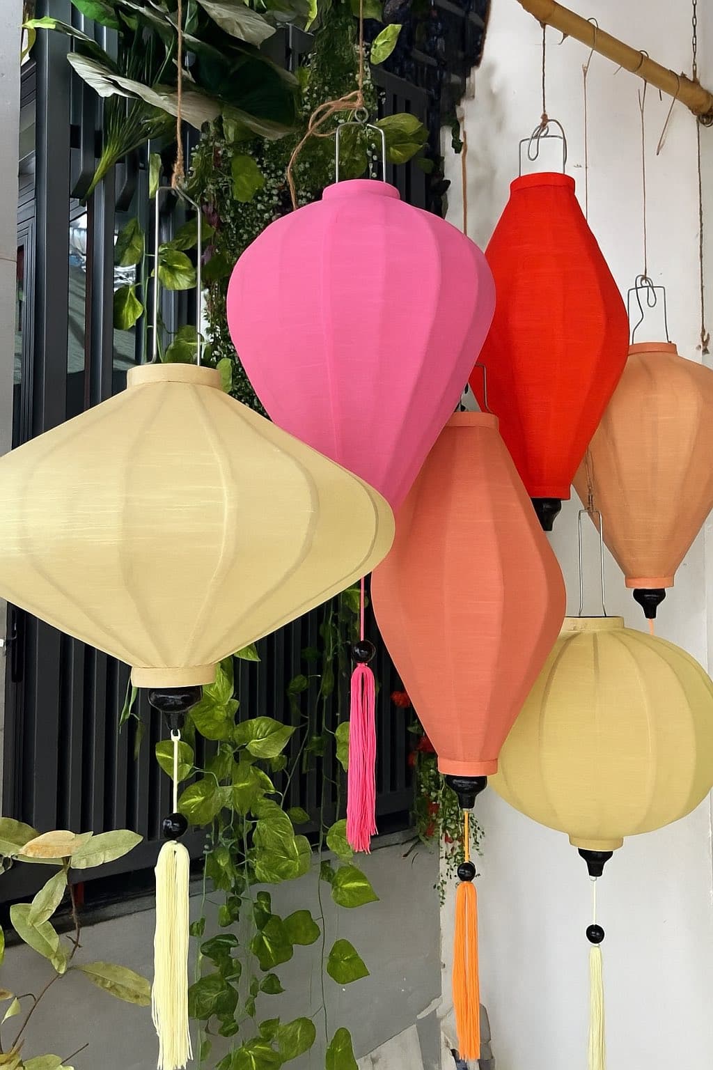 Hoi An Bamboo Lantern Linen Fabric for Decorate from Vietnam_Party Supplies Hanging Lantern Linen