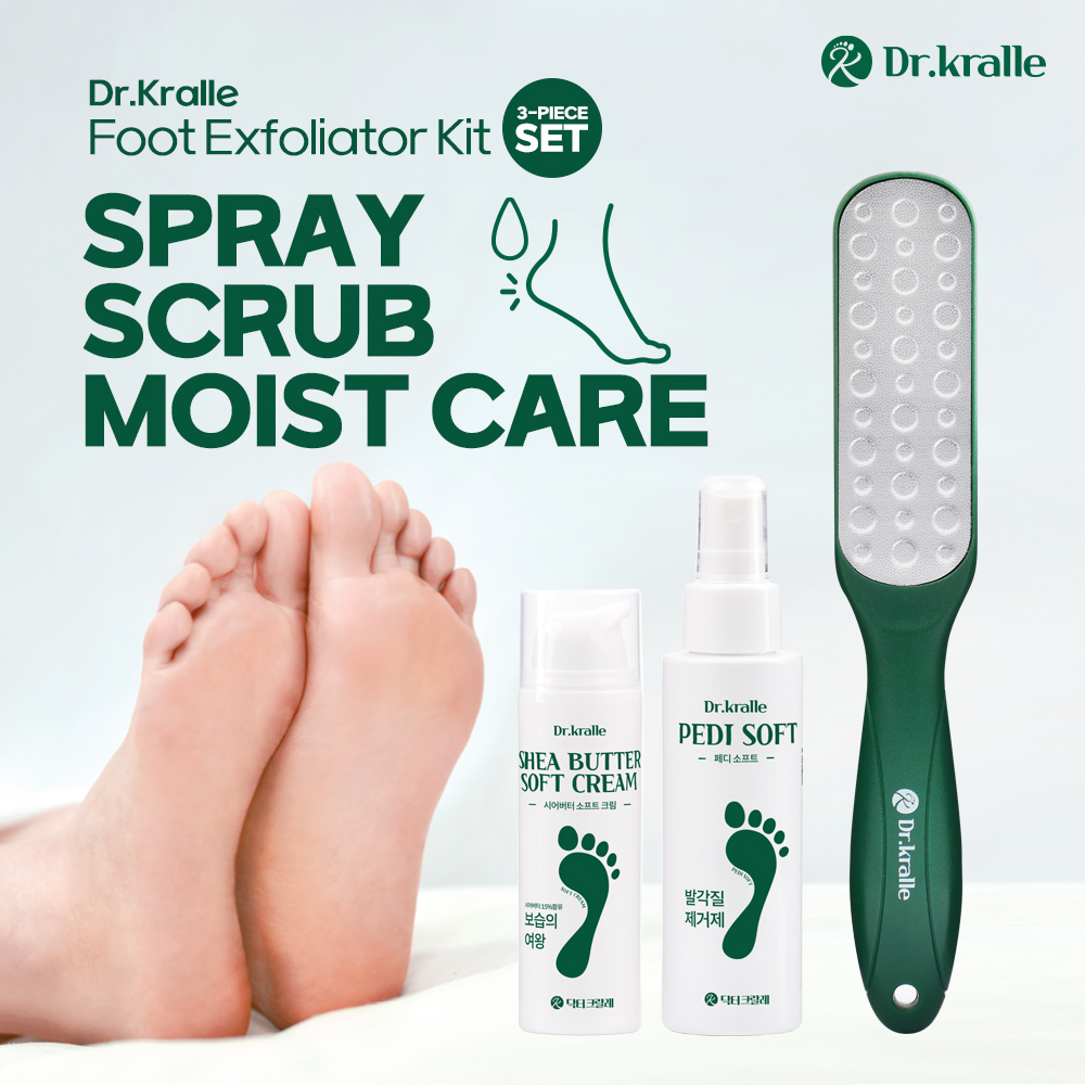 Dr_ Kralle 3_Piece Foot Exfoliator Kit_ foot care_ foot scrub_ exfoliate_ home care_ easy care
