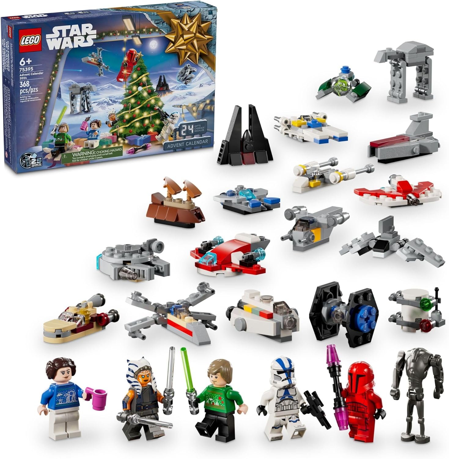 LEGO Star Wars 2024 Advent Calendar for Kids_ Holiday Building Set with 18 Collectible Mini Toys and