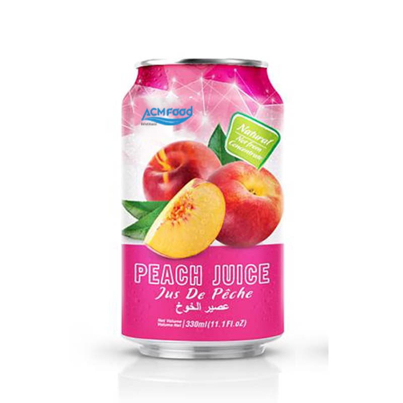330ml ACM Peach Juice In Can Best Juice from ACM Food Supplier