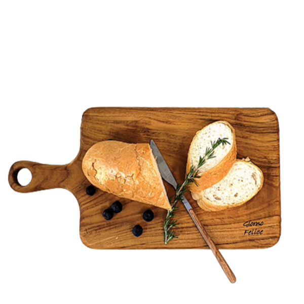 Premium Teak Wooden Cutting Board with Handle Double sided Serving board