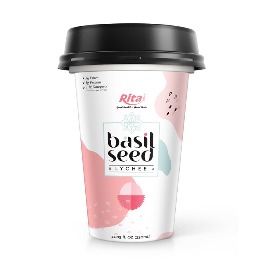 PP Cup 330ml Basil Seed With Lychee