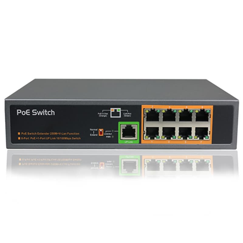 PSE908EX 9_port 100M 8_port POE switch standard IEEE802_3AT