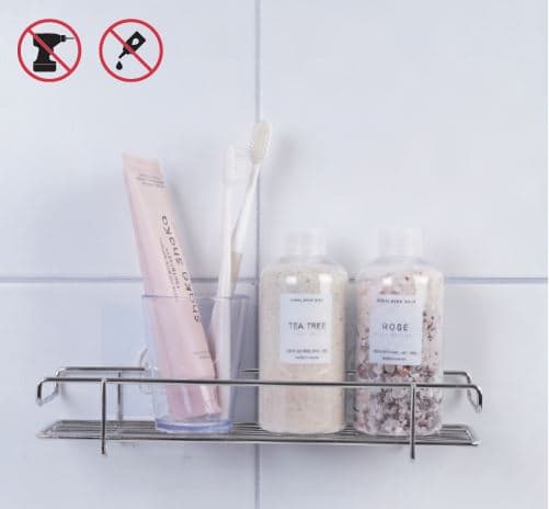 SIMPLE ADHESIVE BATHROOM CADDY 28CM