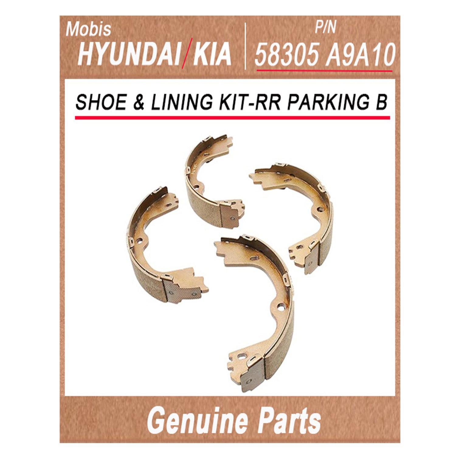 58305A9A10 _ SHOE _ LINING KIT_RR PARKING B _ Genuine Korean Automotive Spare Parts _ Hyundai Kia _M