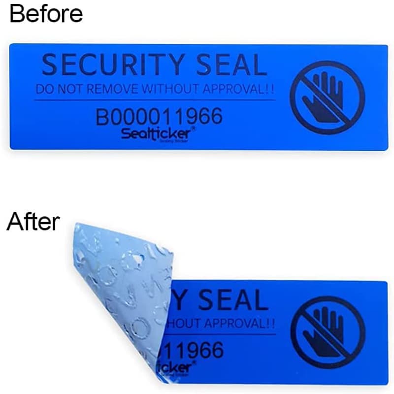 Serial Numbered Sealing Label Blue