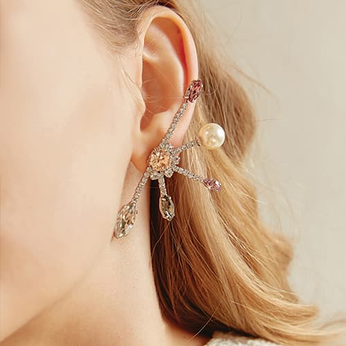 Jewelry_Flower bud earring _Showpiece_