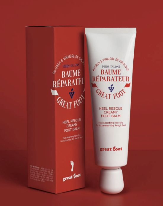 Premium Heel Rescue Creamy Foot Balm _ 10_ Urea _ French Grape Extract for Cracked Heels_ Deep Moist