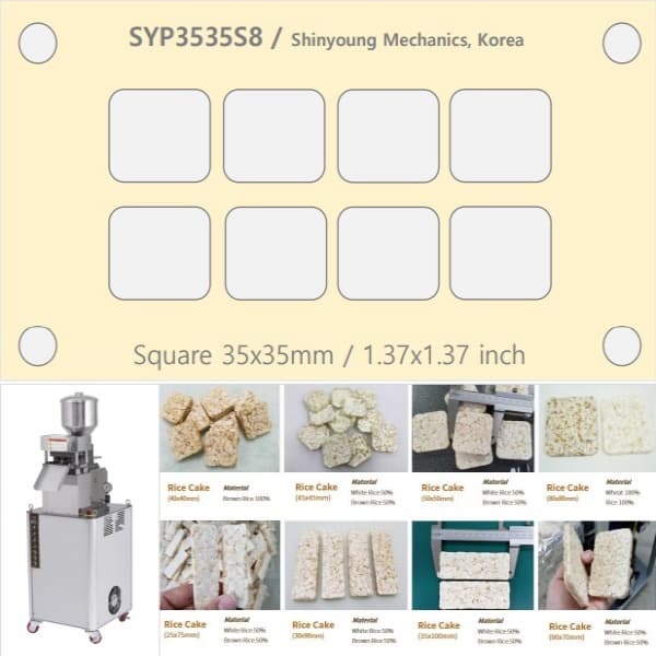 SYP3535s8 Rice cake machine from Shinyoung Mechanics