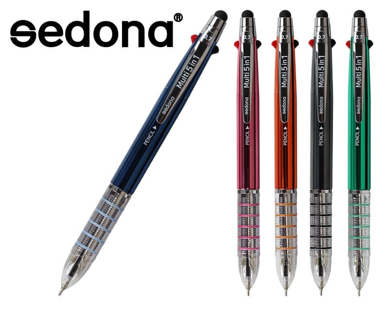 sedona Multi Touch 5in1 _ 3 color pen with mechanical pencil and touch pen