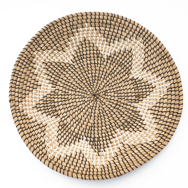 Patterned Seagrass Woven Basket Wall Decor Wall Art Made in Vietnam