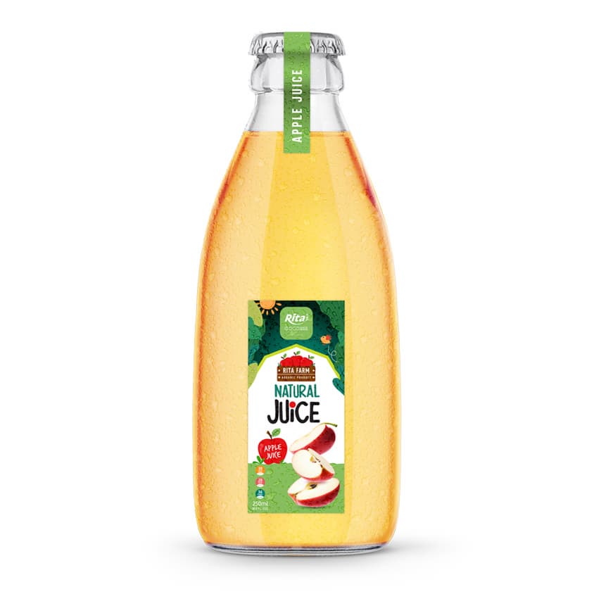 250ml Glass Bottle Natural Apple Juice From RITA Beverage