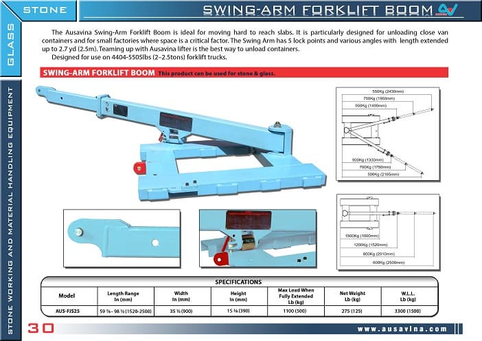 SWING ARM FORKLIFT BOOM