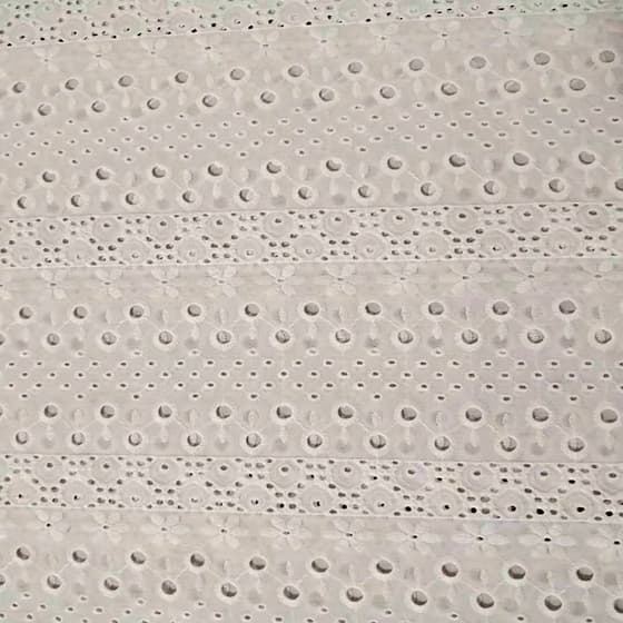 plain white polished cotton lace fabric embroidered
