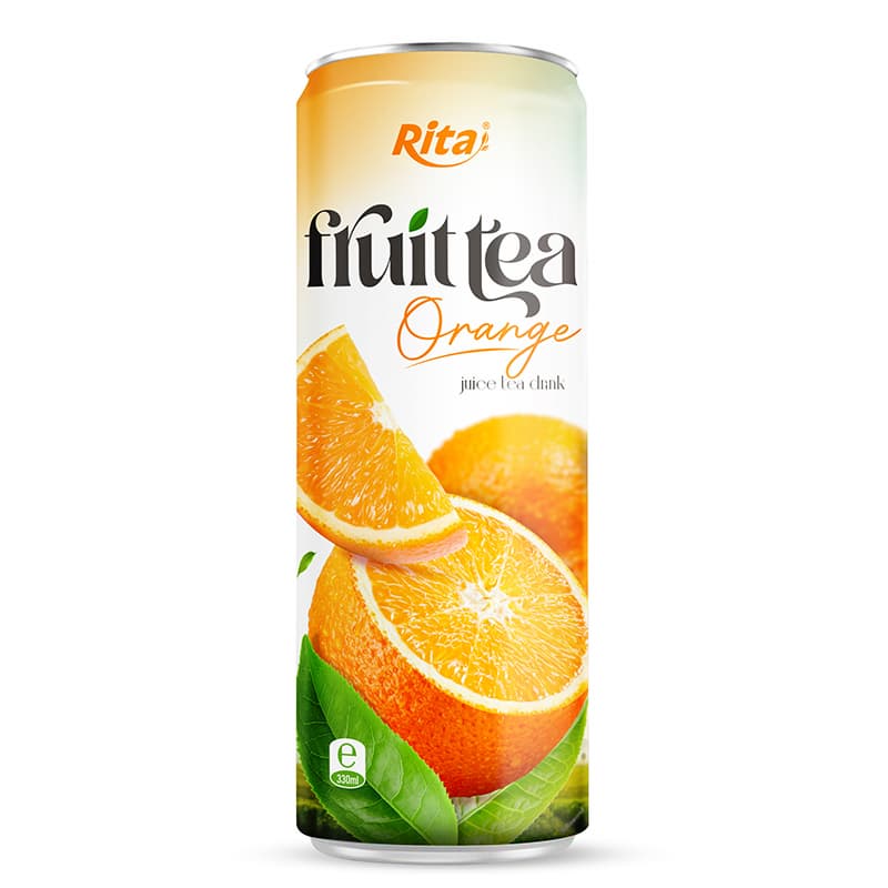 Supplier Wholesale Orange Tea Drink 320ml Sleek Can