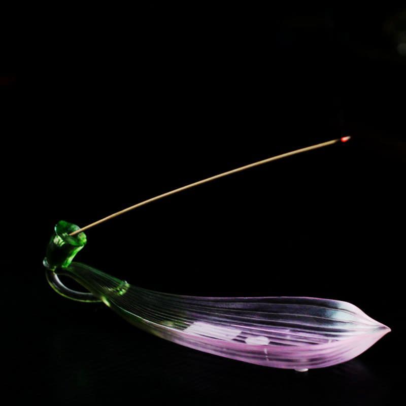 Lotus pod - Coloured Glaze Crystal Incense Stick Burner