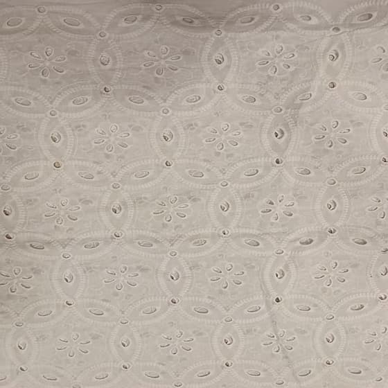 100_ cotton pure white voile fabric embroidered