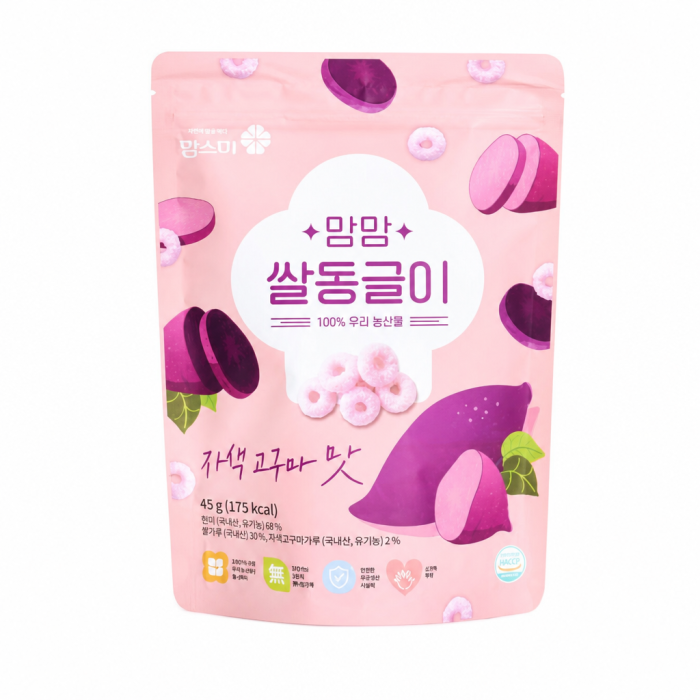 Momsmi_ Organic Rice Ring Snack _Purple Sweet Potato_