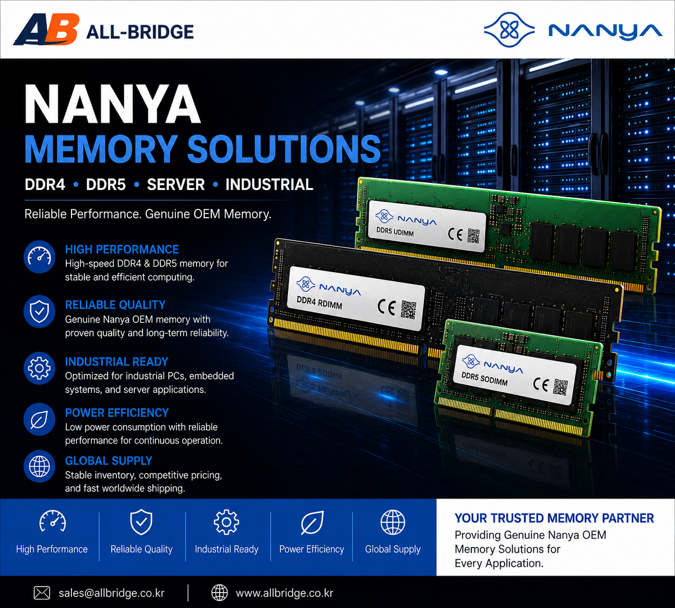 Nanya OEM DDR4 DDR5 Memory  Server RAM  Industrial Memory