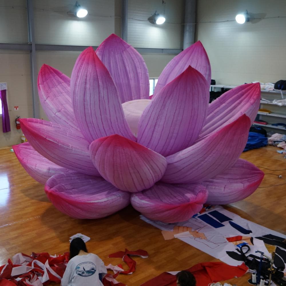 Blooming Pink Lotus on the pond inflatable