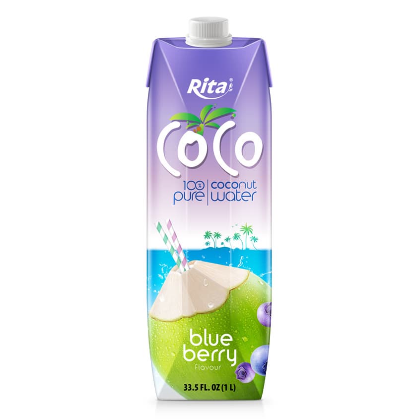 Coco Brand 100_ Pure Coconut Water Blueberry Flavor