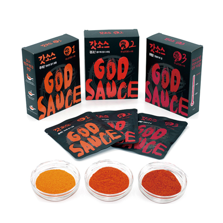 God Sauce  Level 1 _Mild Hot__ God Sauce Level 2 _Medium Hot__ God Sauce Level 3 _Extreme Hot_