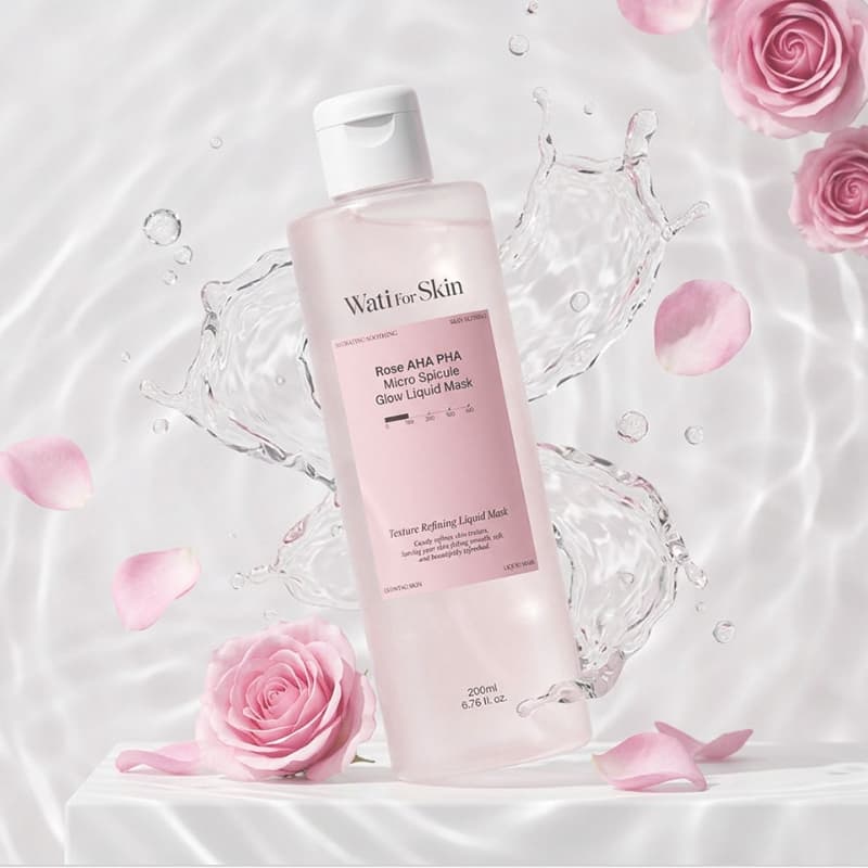 Rose AHA PHA Micro Spicule Glow Liquid Mask_ 200ml
