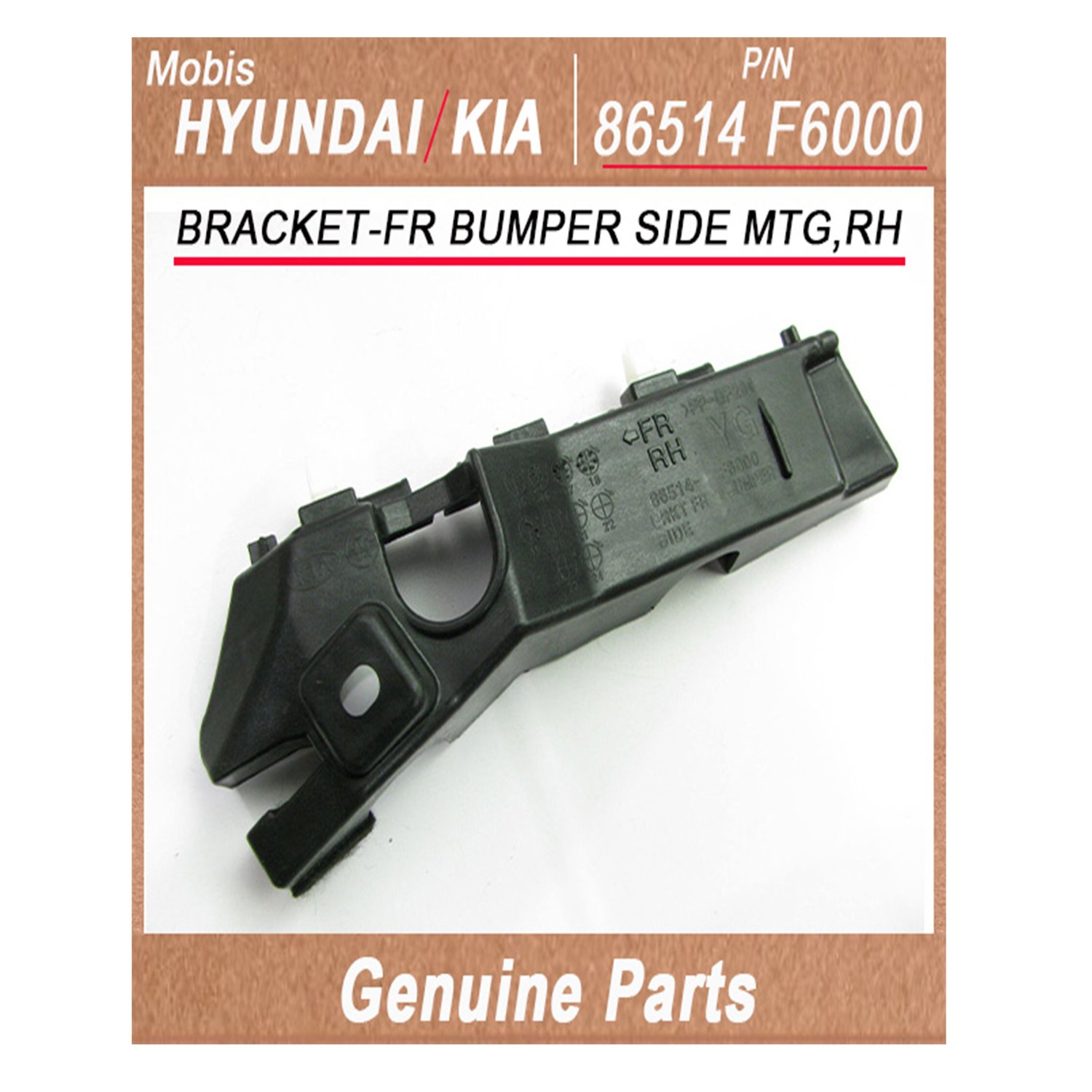 86514F6000 _ BRACKET_FR BUMPER SIDE MTG_RH _ Genuine Korean Automotive Spare Parts _ Hyundai Kia _Mo