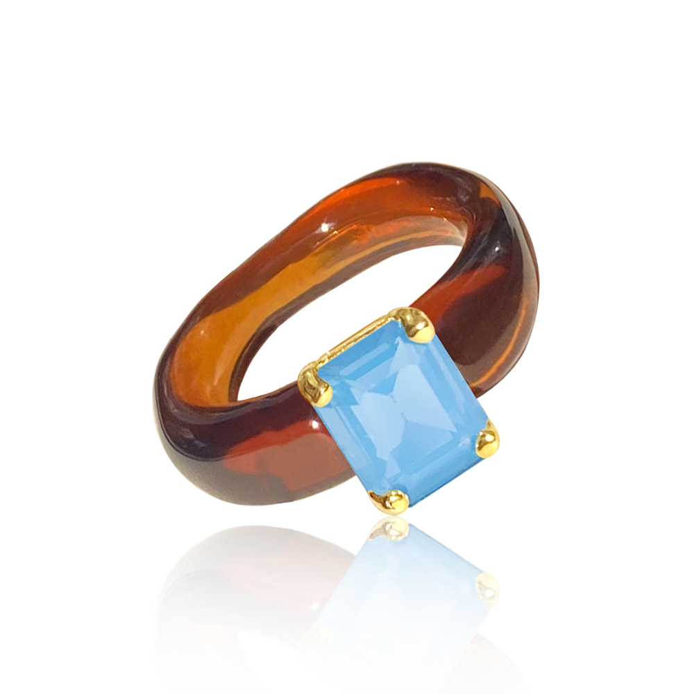 Foi ring_ AMBER _Fashion Jewelry_ Formica ring_