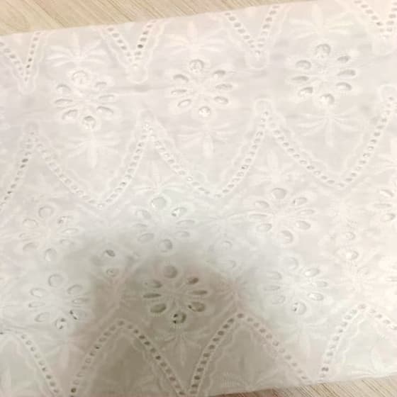 lace cotton white fabric embroidered