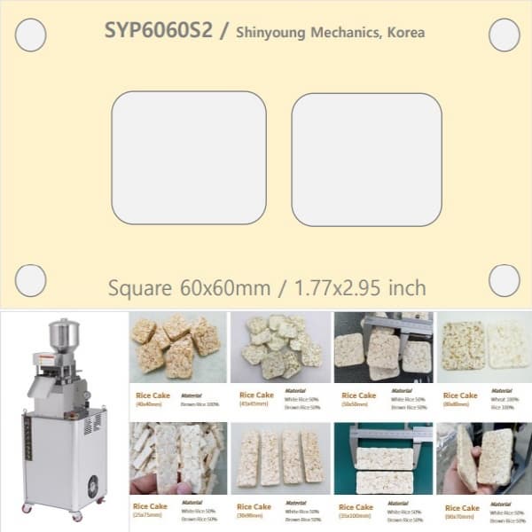SYP6060s2 Rice cake machine from Shinyoung Mechanics