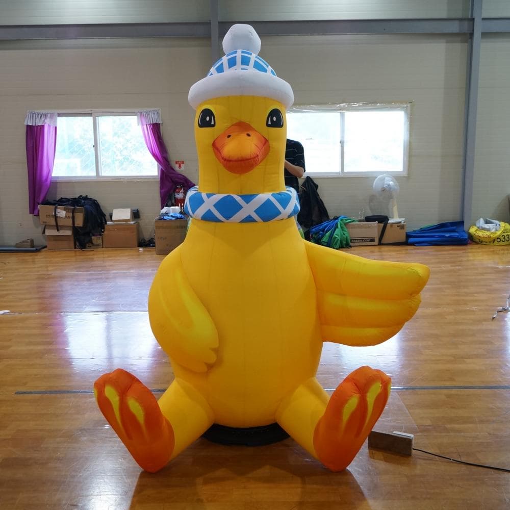 Yellow Duck Wearing a Sky Scarf inflatable
