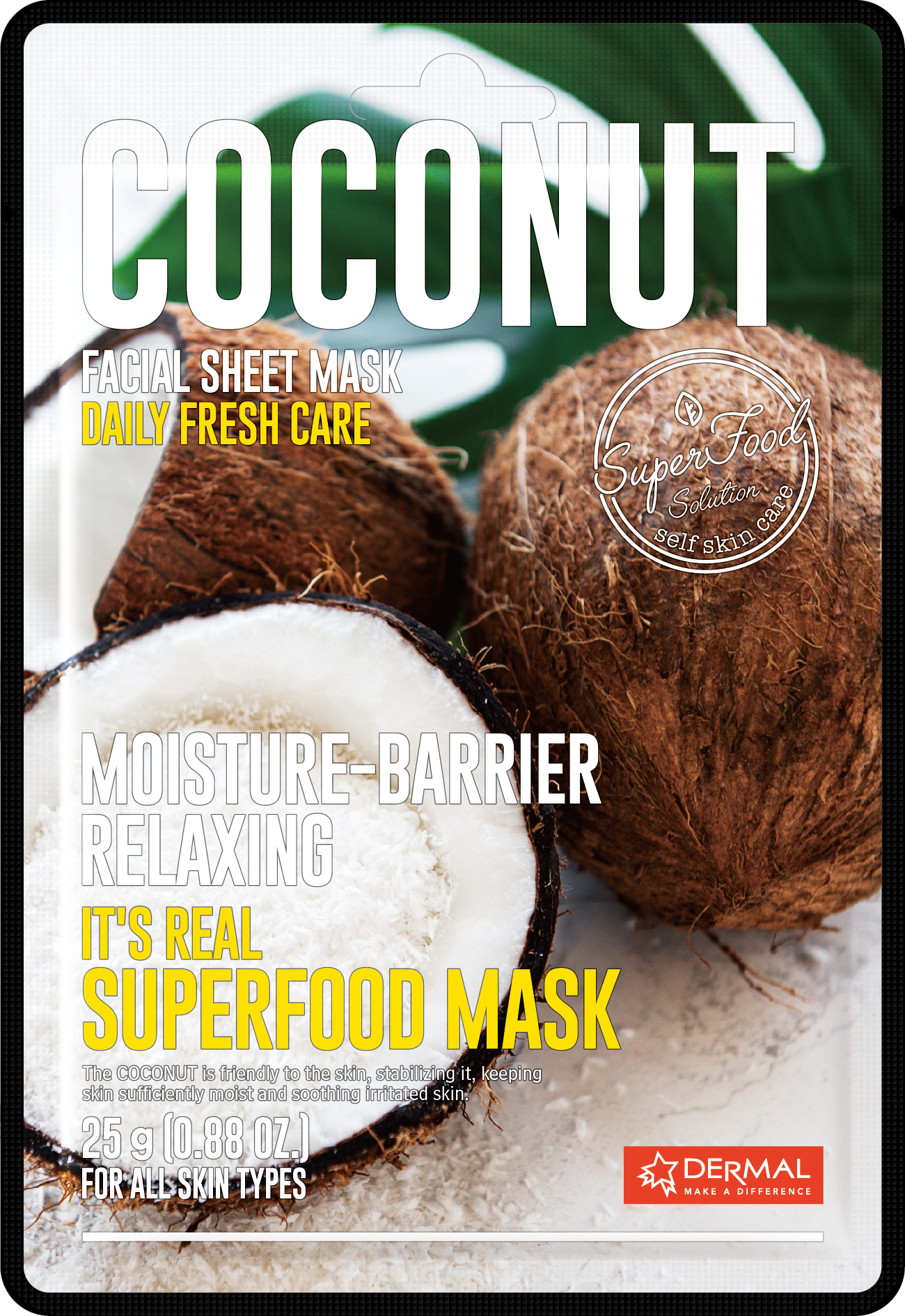 Dermal It_s Real Superfood Mask Coconut