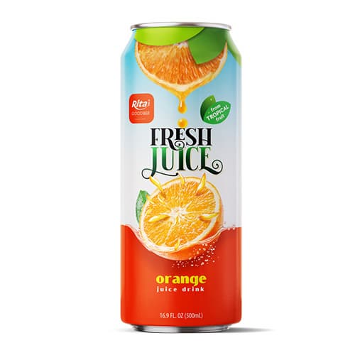 Supplier Fresh Orange Fruit Juice  Drink 500ml Can