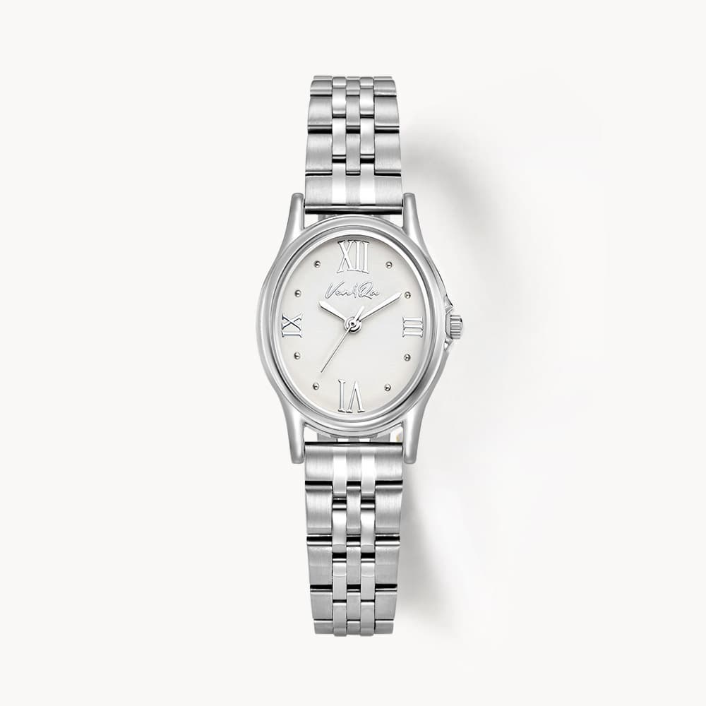 Gem_Silver_Pearl Metal Watch